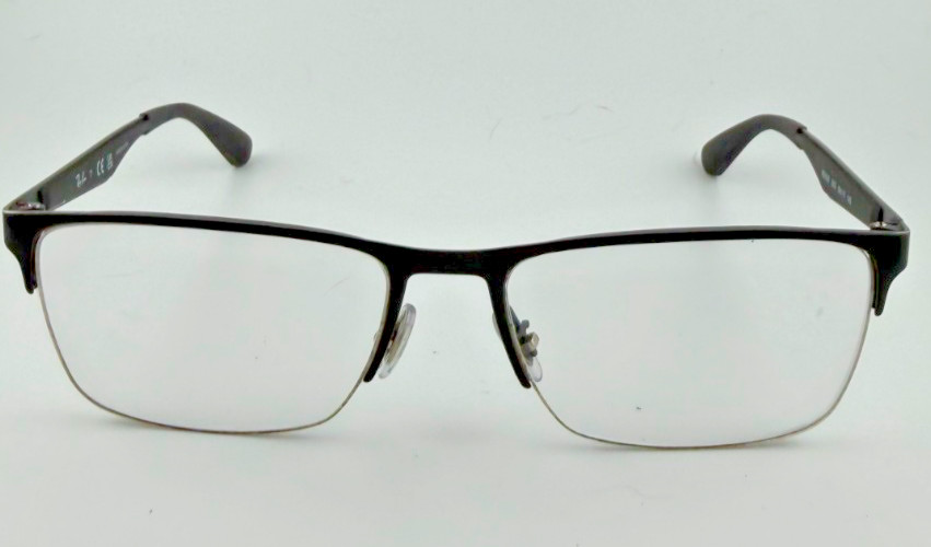 RAY-BAN EYEGLASSES FRAMES ONLY RB 6335 2503 BLACK HALF RIM 56-17-145