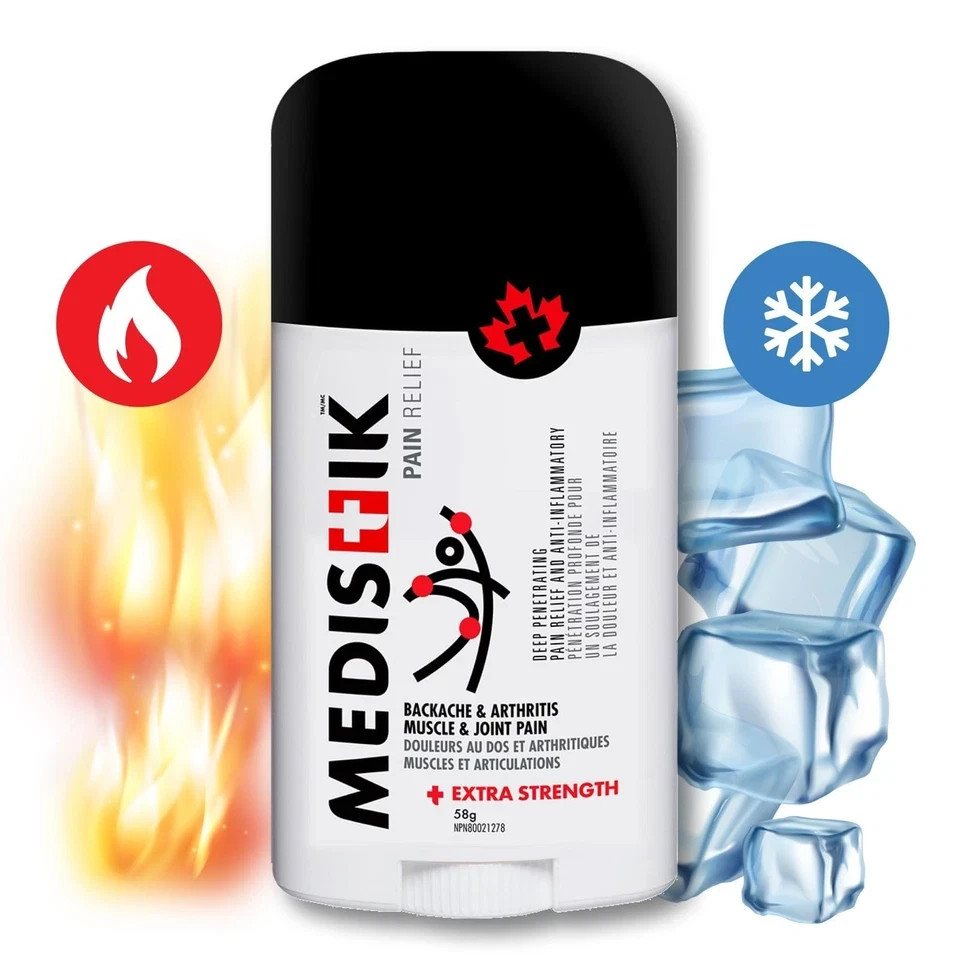 MEDISTIK Extra Strength Pain Relief Stick 58g Back Muscle Joint Pack of 4