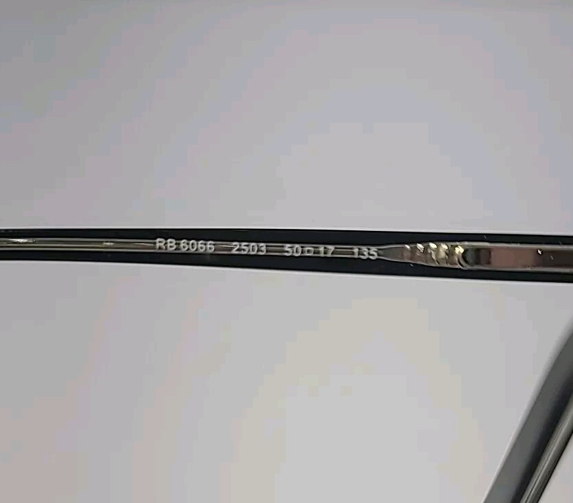 Ray Ban Eyeglasses Frames Only RB6066 2503 50-17-135 Black Half Rim