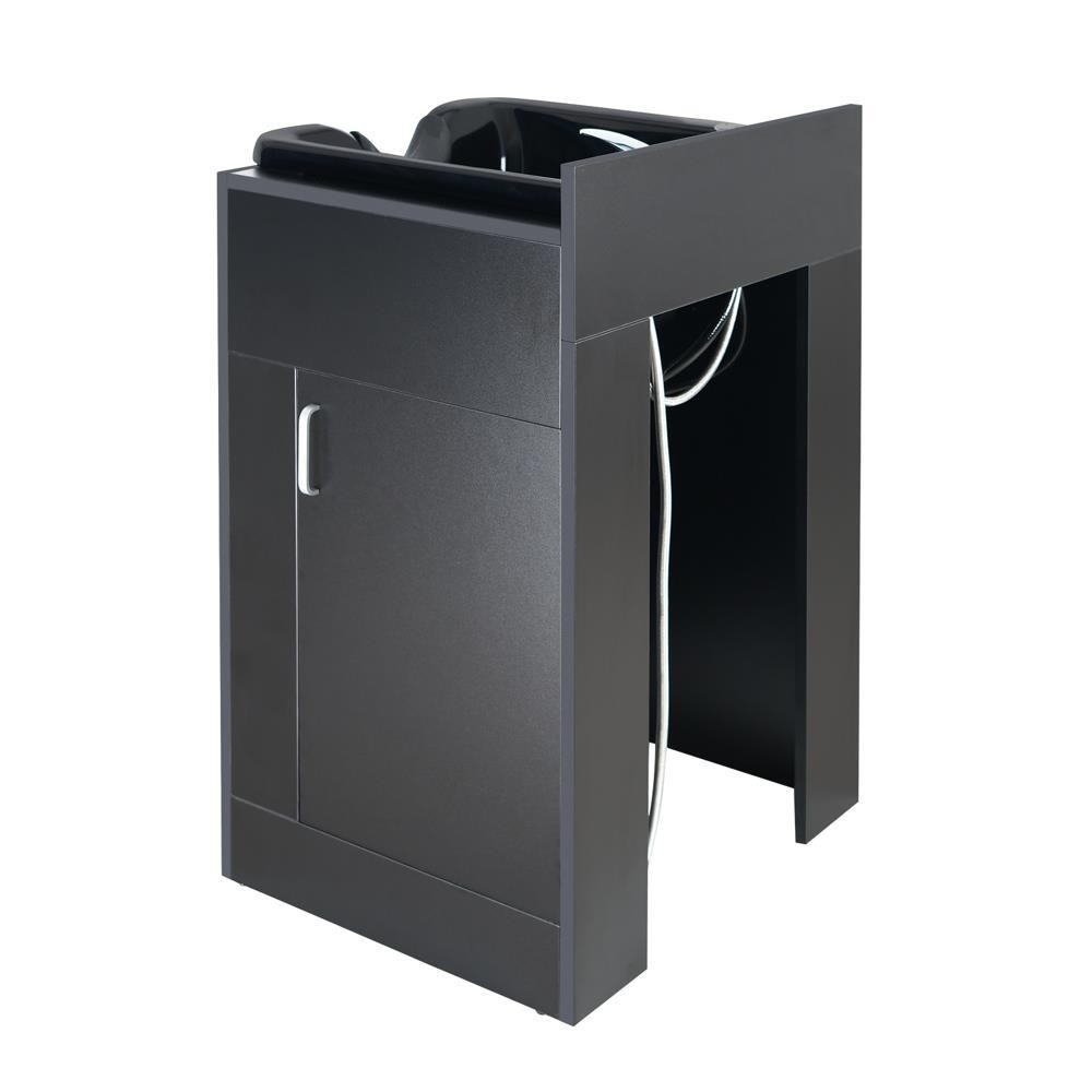 Backwash Sink Station Shampoo Bowl Beauty Spa Salon Hair Barber Equipment Black