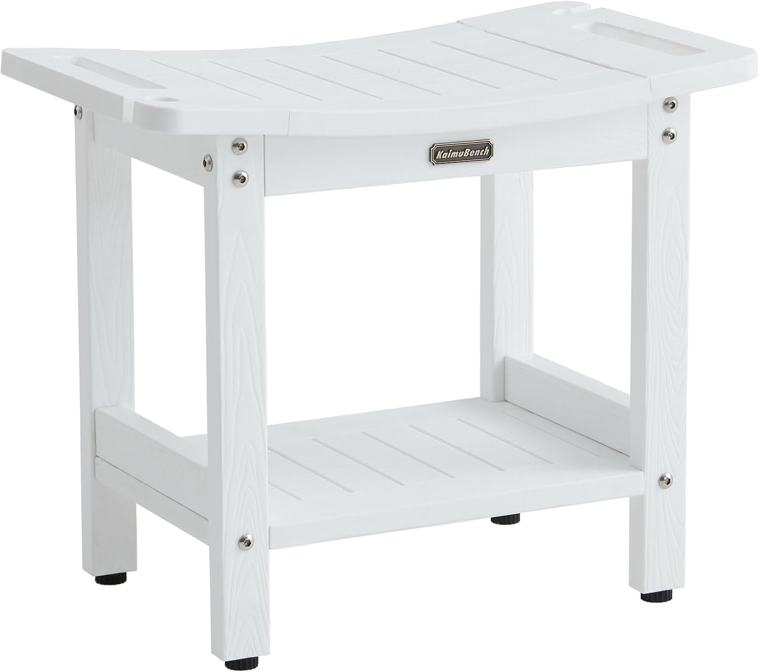Waterproof Shower Bench White Poly Shower Stool Shaving Legs Shower Chair Seat