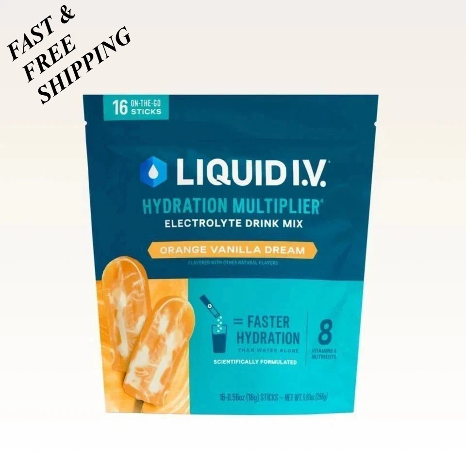 Liquid I.V. Hydration Multiplier Orange Vanilla | Electrolyte Powder 16 Servings