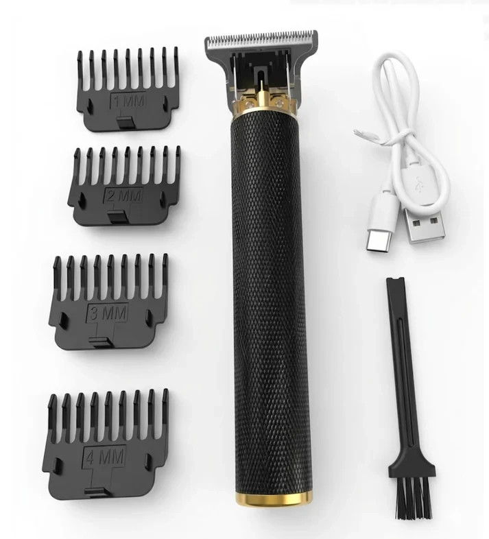 T9 Barbeador Black Gold Beard Hair Trimmer Cutter Machine for Men VINTAGE