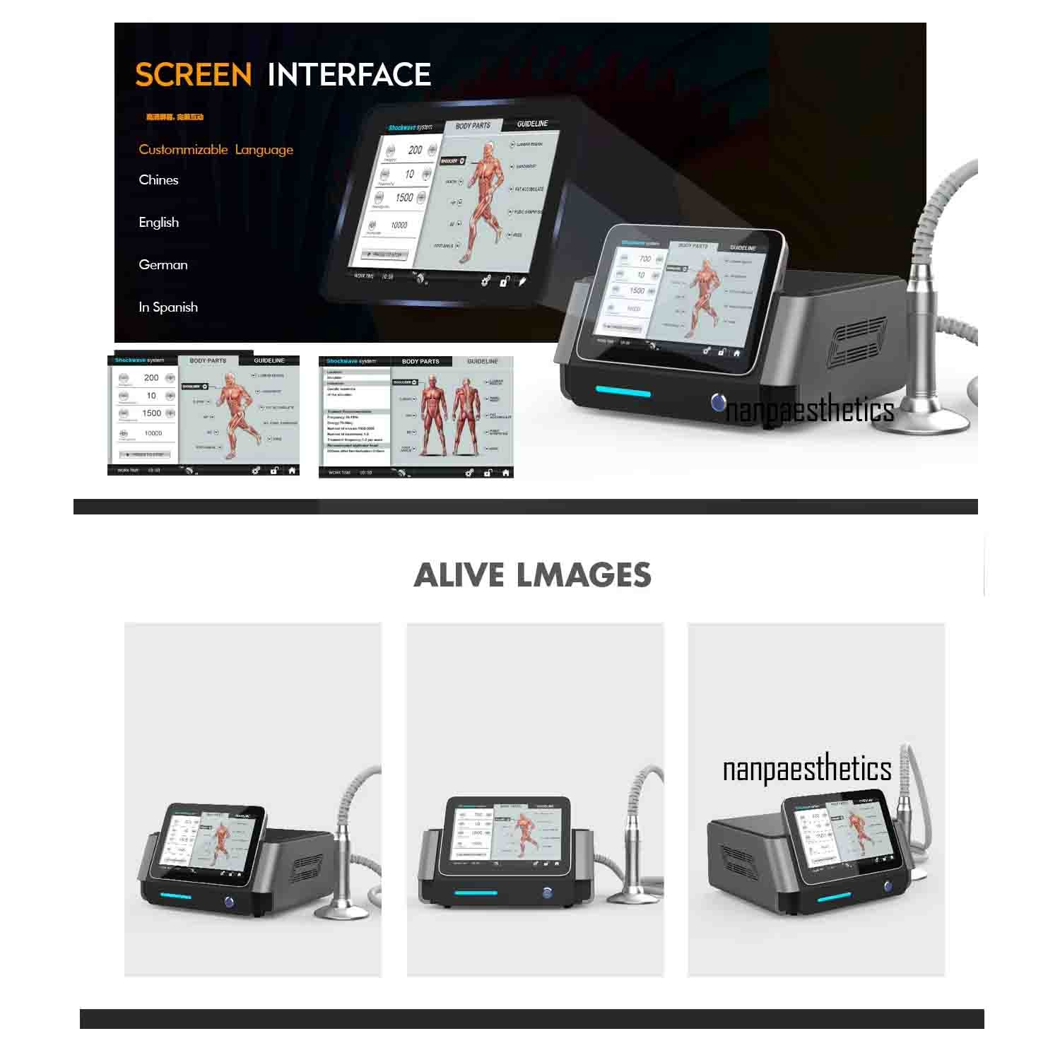 Shockwave Therapy Machine Physiotherapy Muscle Pain Relief Body Rehabilitation