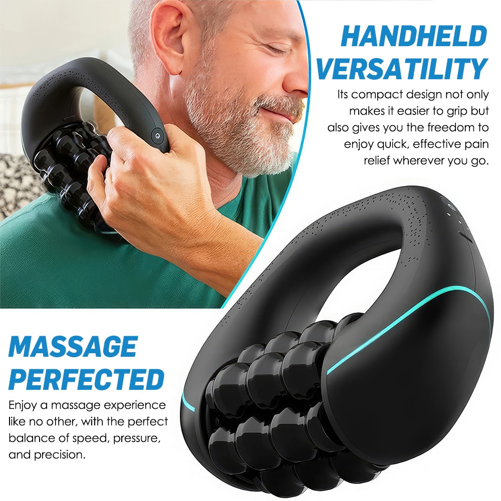 Electric Handheld Rolling Massager Rechargeable 3-Speed Spin Percussive Massager