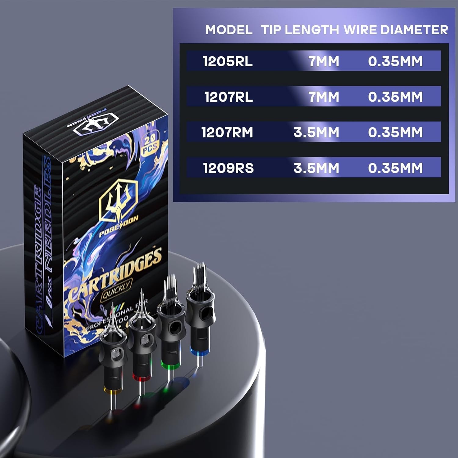 POSEIDON Cordless Tattoo Pen Kit with 2×1600mAh Batteries & Complete Starter Set