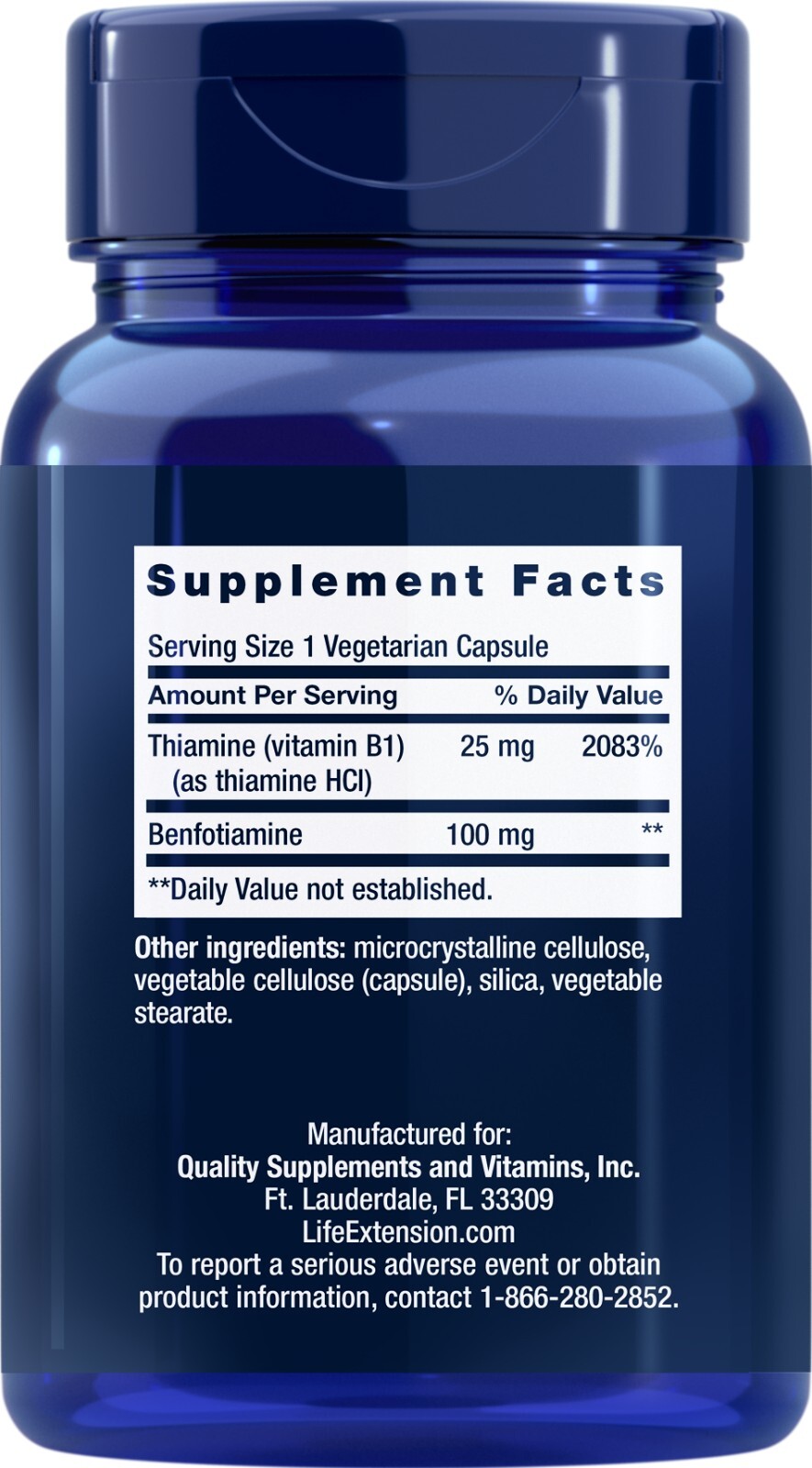 3 PACK Life Extension Benfotiamine 100mg w Thiamine Soluble Vitamin B1 120 Caps