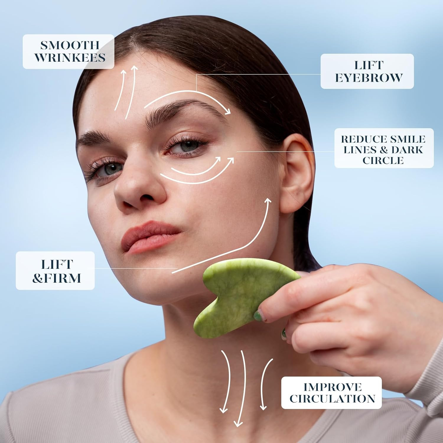 BAIMEI Icyme Ice Roller for Face and Gua Sha Facial Tool Set, Ice Face Roller Re