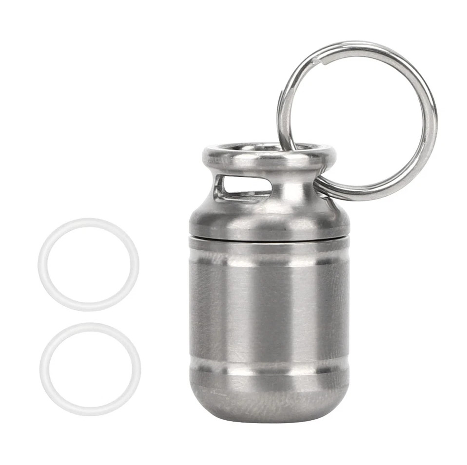 EDC Titanium Propane Pill Capsule Case Container