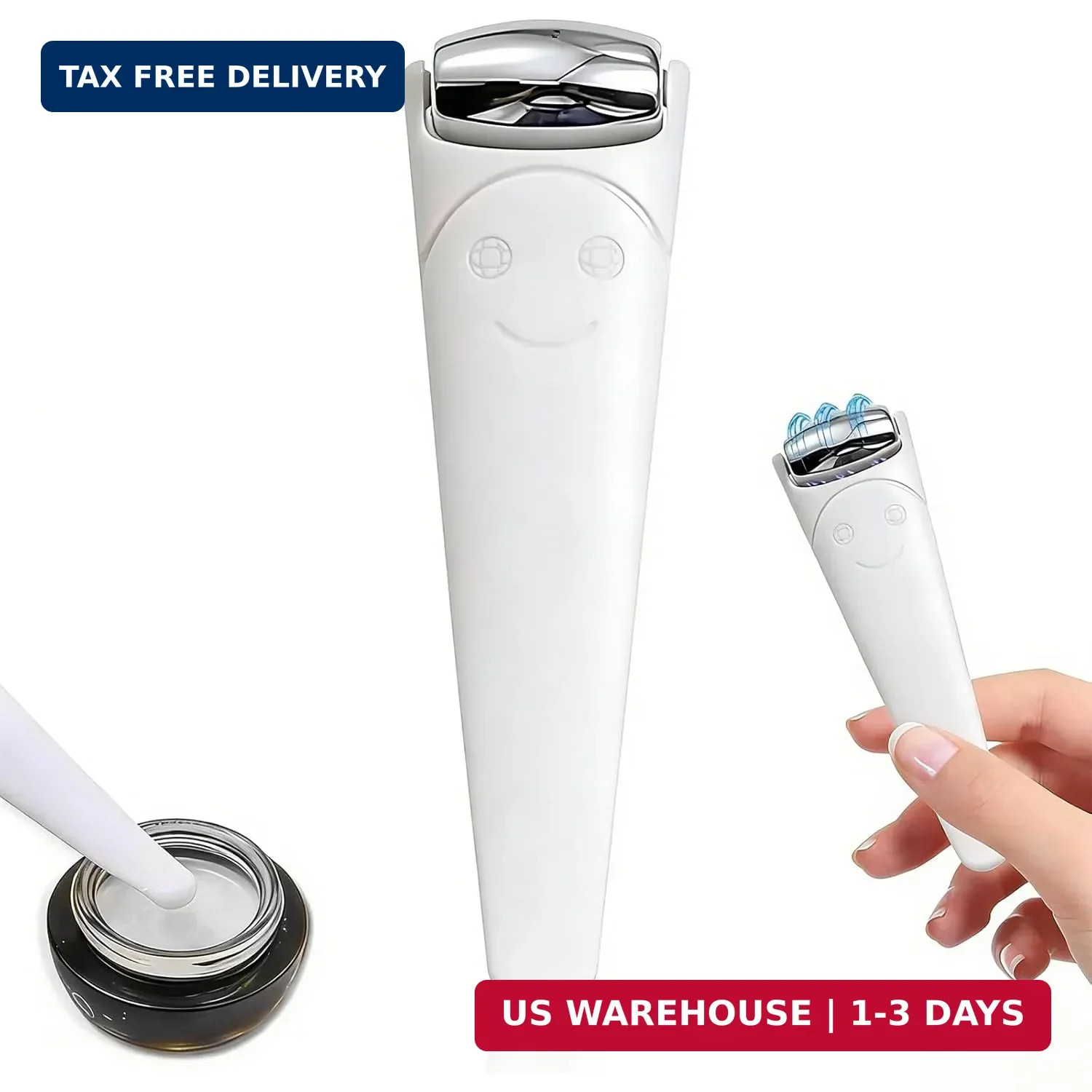 Mini Stainless Steel Ice Roller for Face & Under Eye, Travel Size Cooling Facial