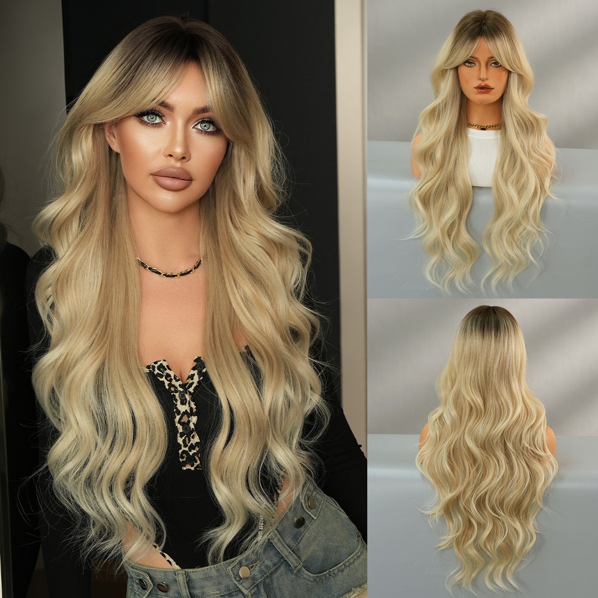 31in Long Wavy Wig 8 Colors Heat Resistant Synthetic Full Cap Cosplay Party