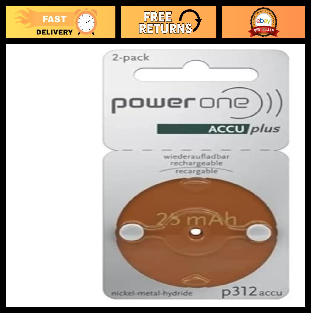 Rechargeable Size 312 Hearing Aid Batteries – Long-Lasting Power, Eco-Friendly