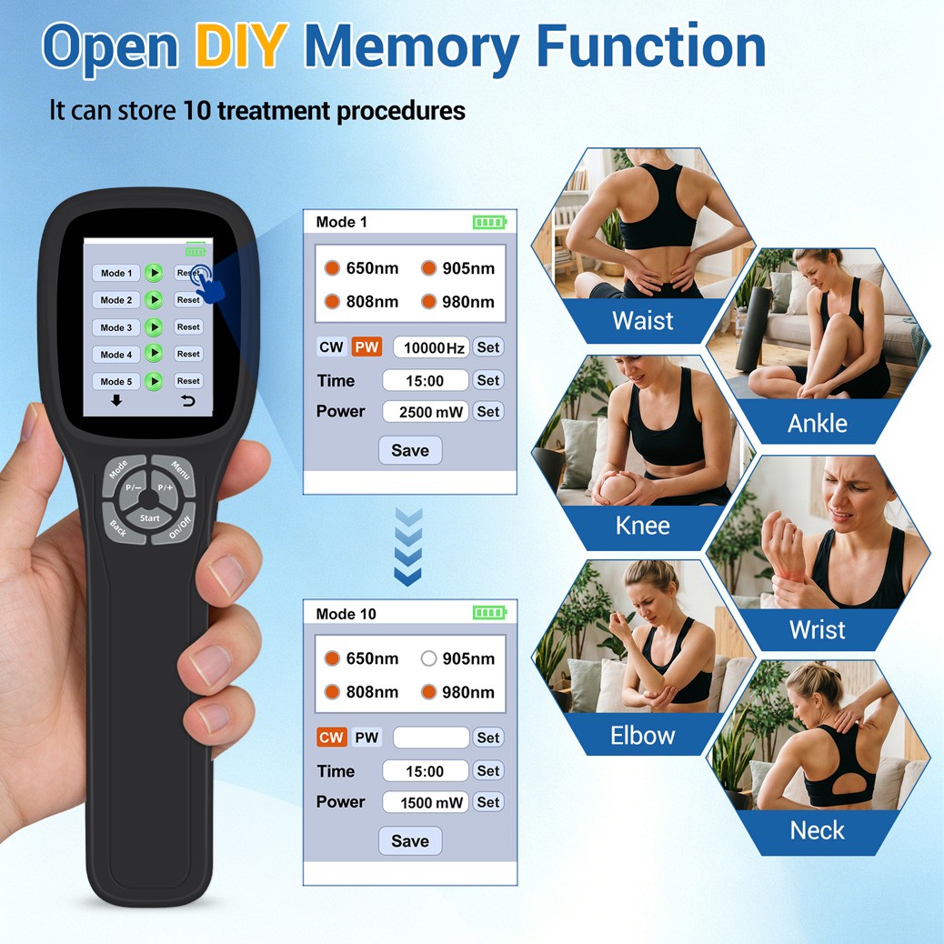 Touchscreen Low Level Laser Light Therapy For Chronic Pain Relief 2.5W 1-10000Hz