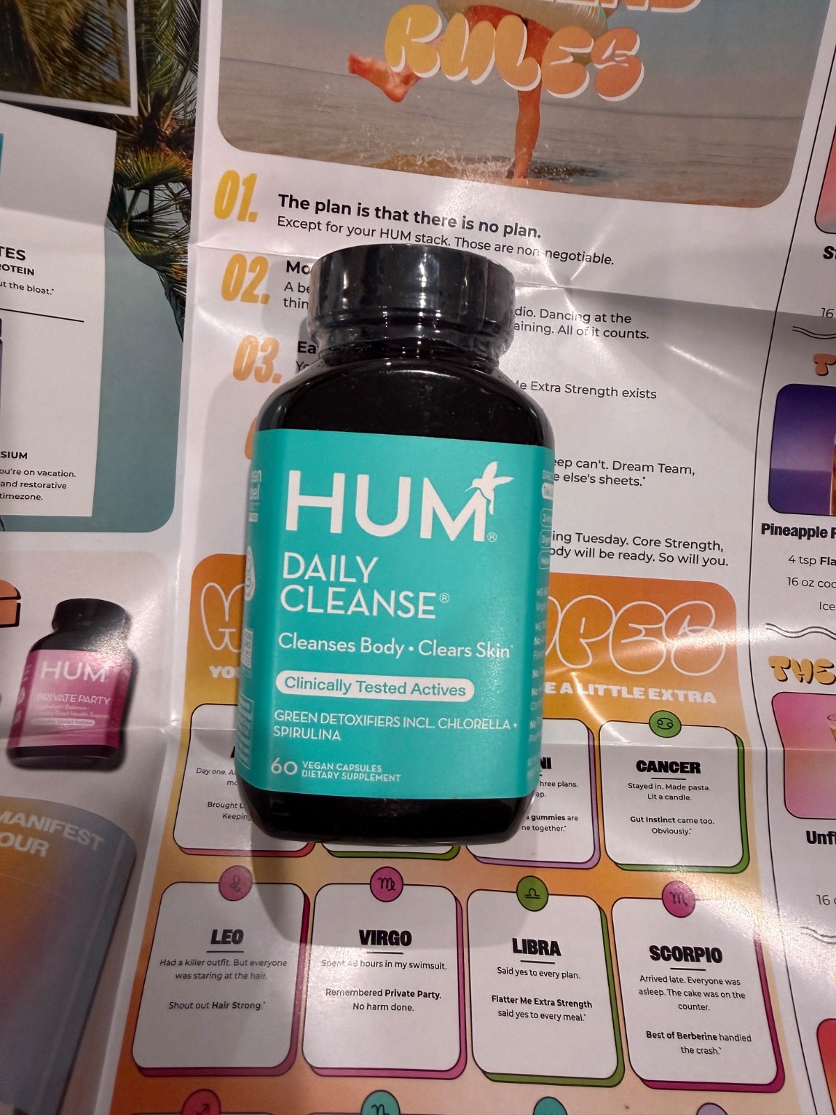 HUM Daily Cleanse 60 Vegan Capsules detox Supplement Clear Skin Support