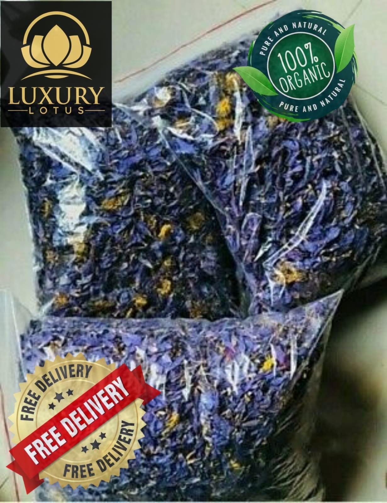 Blue Lotus |Nymphaea Caerulea| 100% Organic Herbal Hand Picked Pure Flowers Tea!