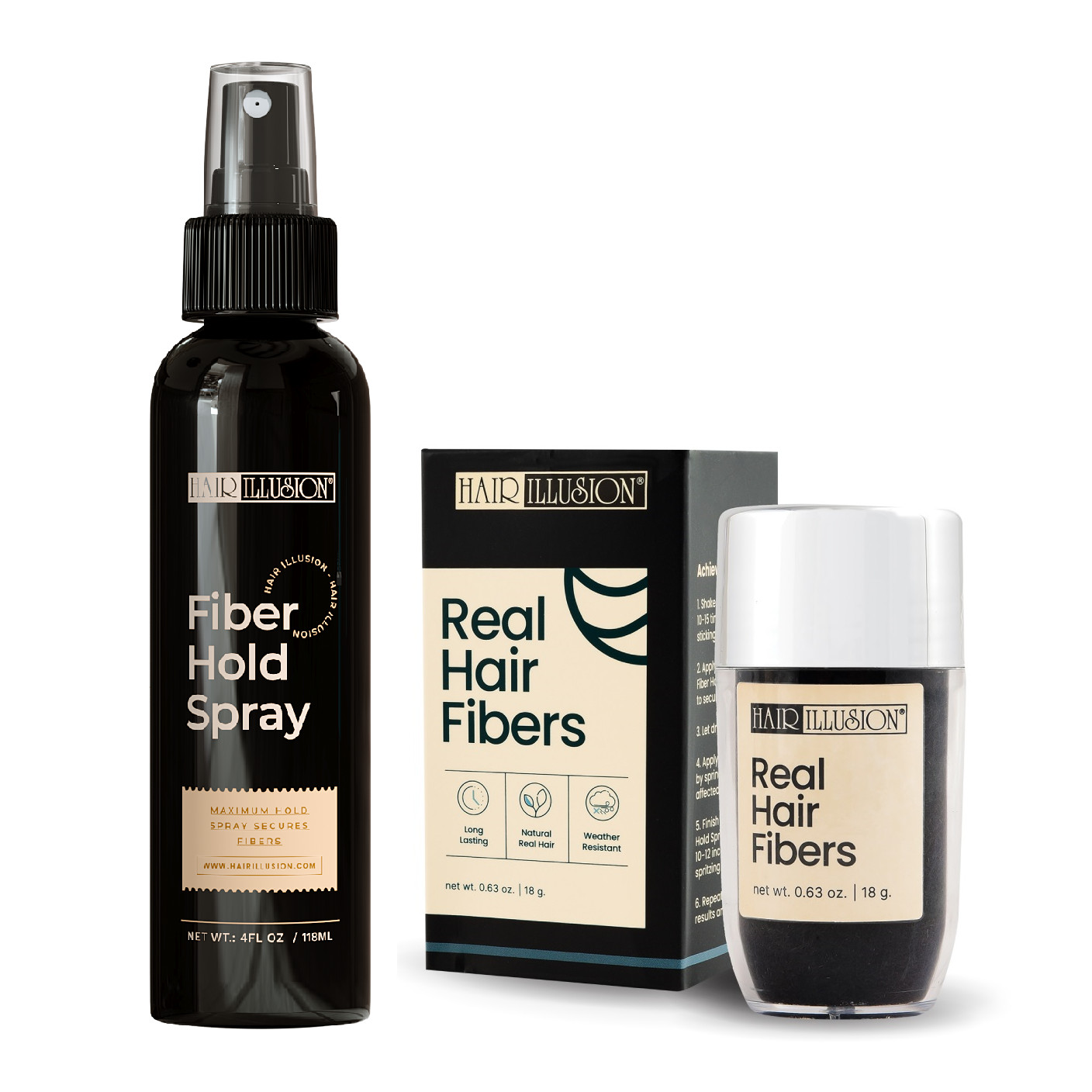 Hair Fibers & Holding Spray For Bald Spot Concealer, Hairline, Beard, Hair Loss