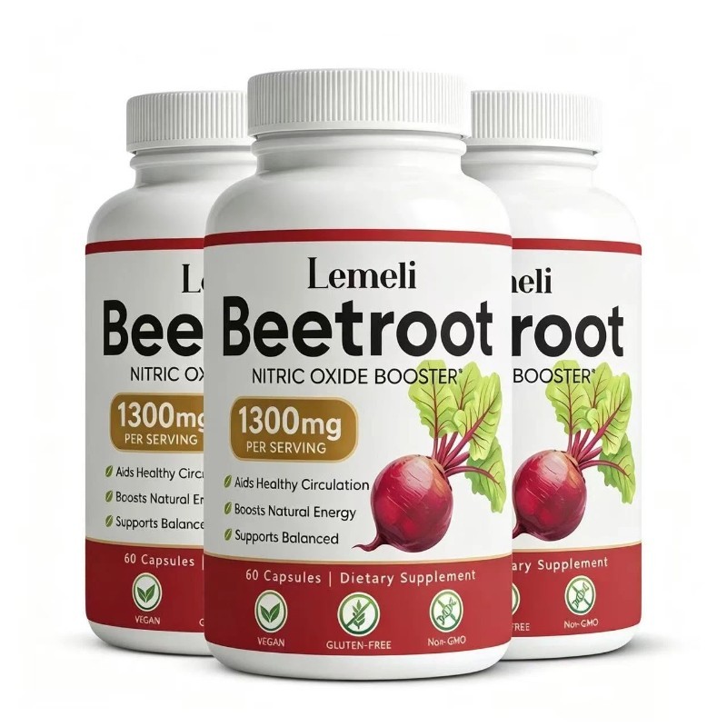 (3 PACK) Lemeli Beetroot -1300mg, Lemeli Beet Root Supplement 180 Capsules,US