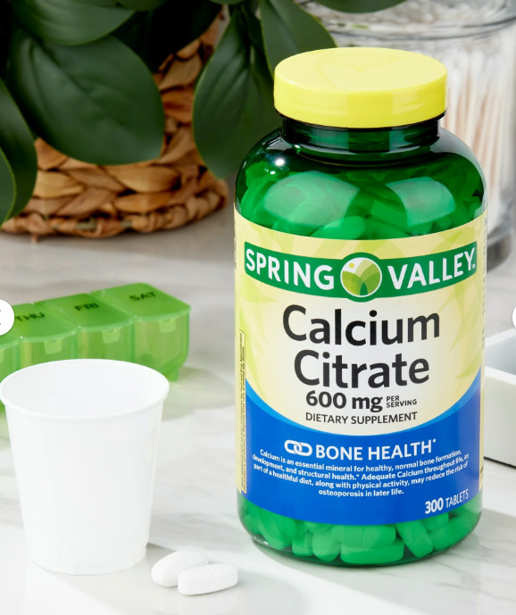 Spring Valley Calcium Citrate Tablets Dietary Supplement 600 Mg 300 Count