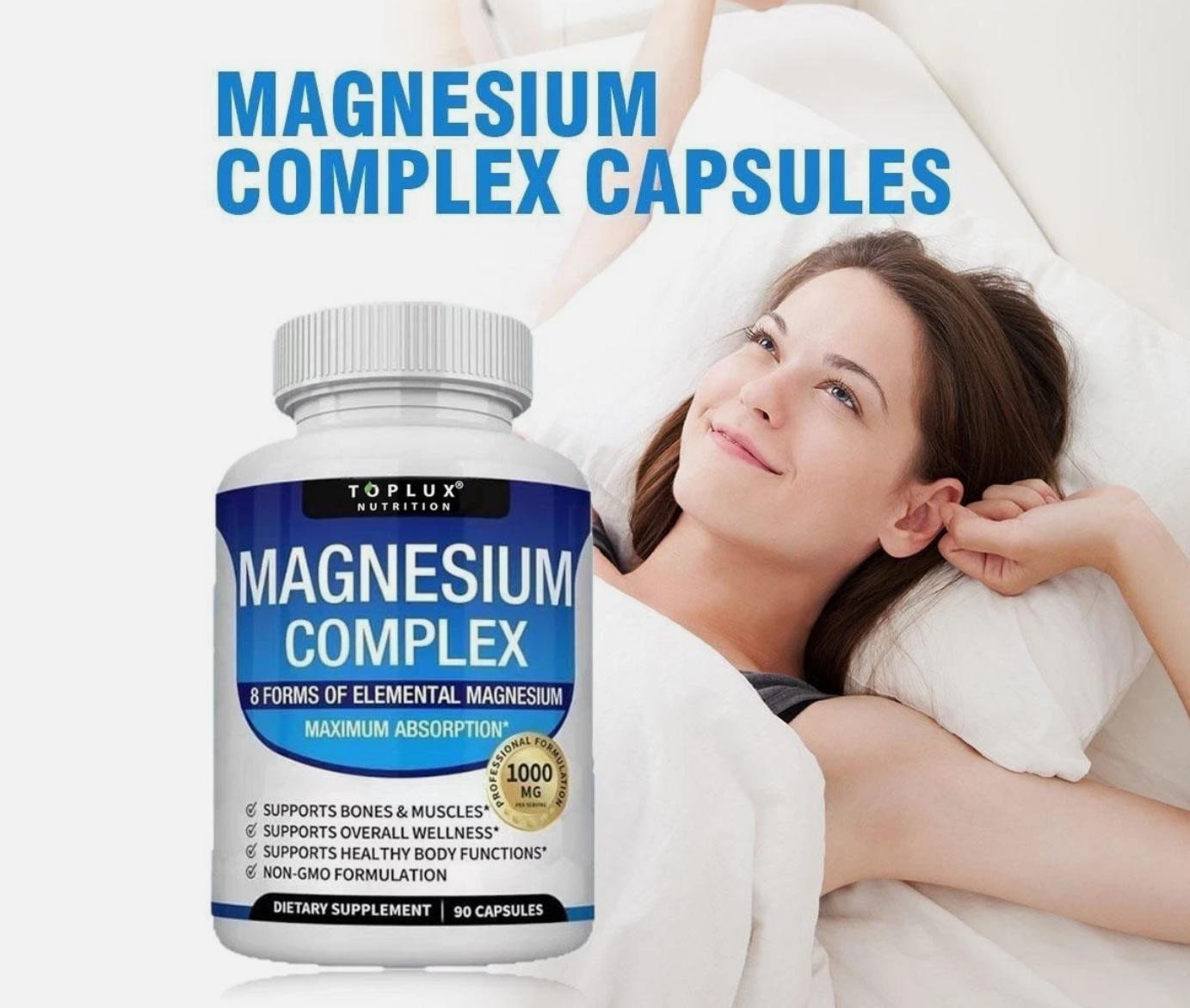 2 Bottles 8-in-1 Magnesium Complex 1000mg – Bone Health & Muscle Recovery, Vega