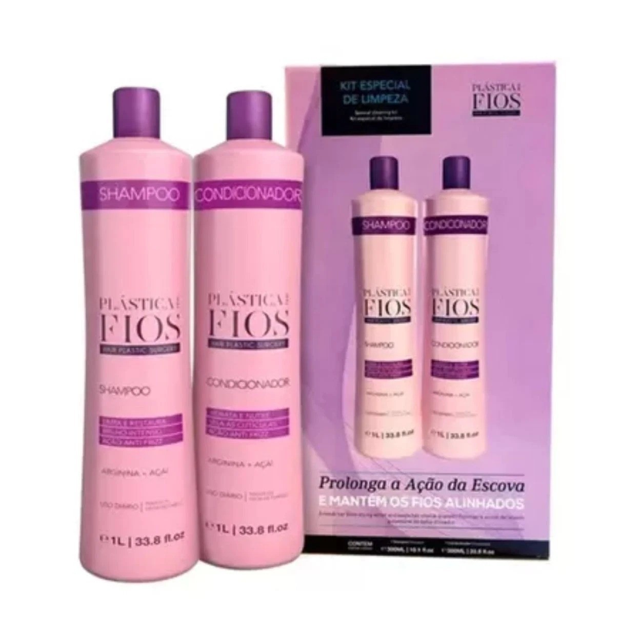 Cadiveu Plastica Dos Fios Shampoo Conditioner 2L + Liso Magico Serum 215ml