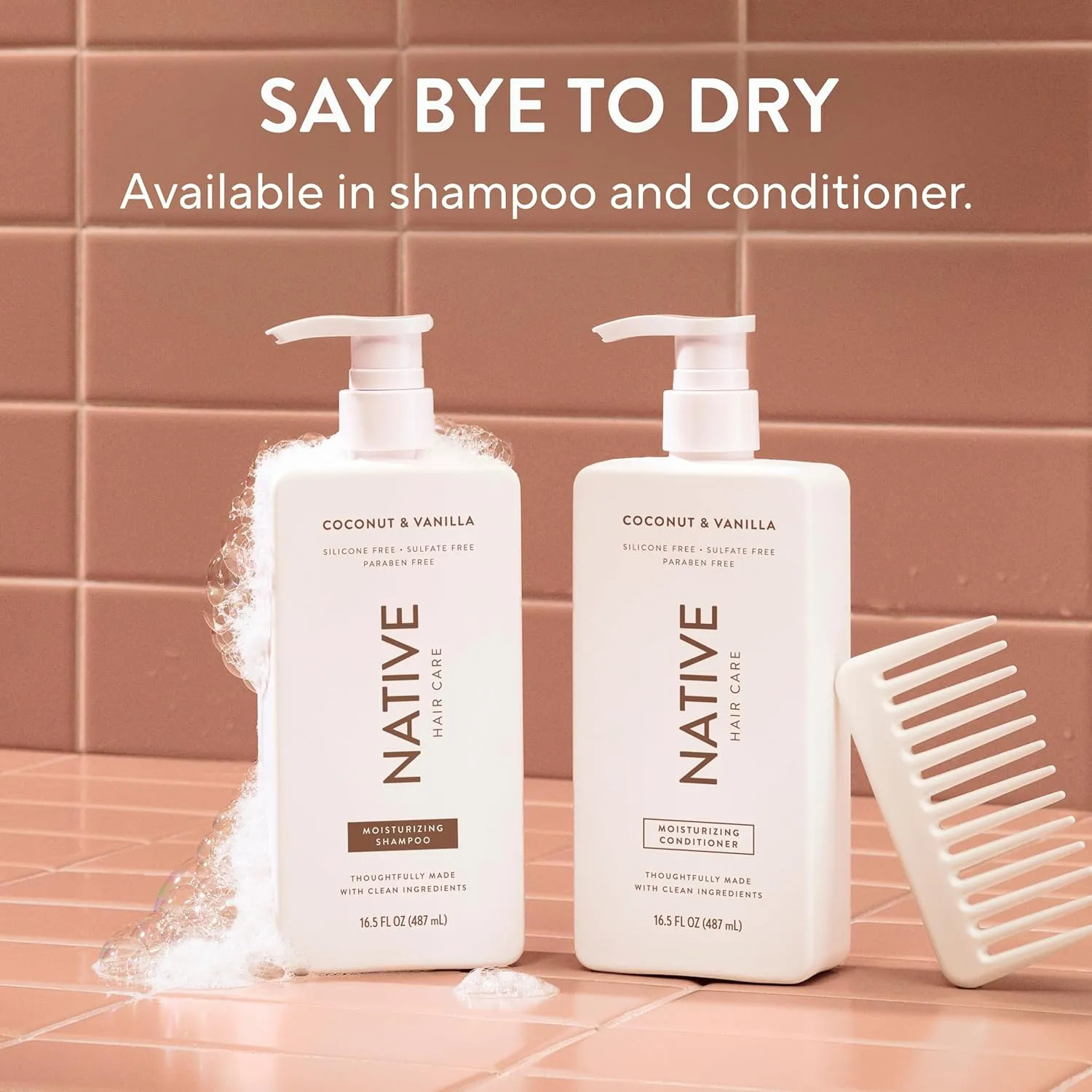 Native Coconut and Vanilla Shampoo and Conditioner Set 2 Pack Sulfate Free