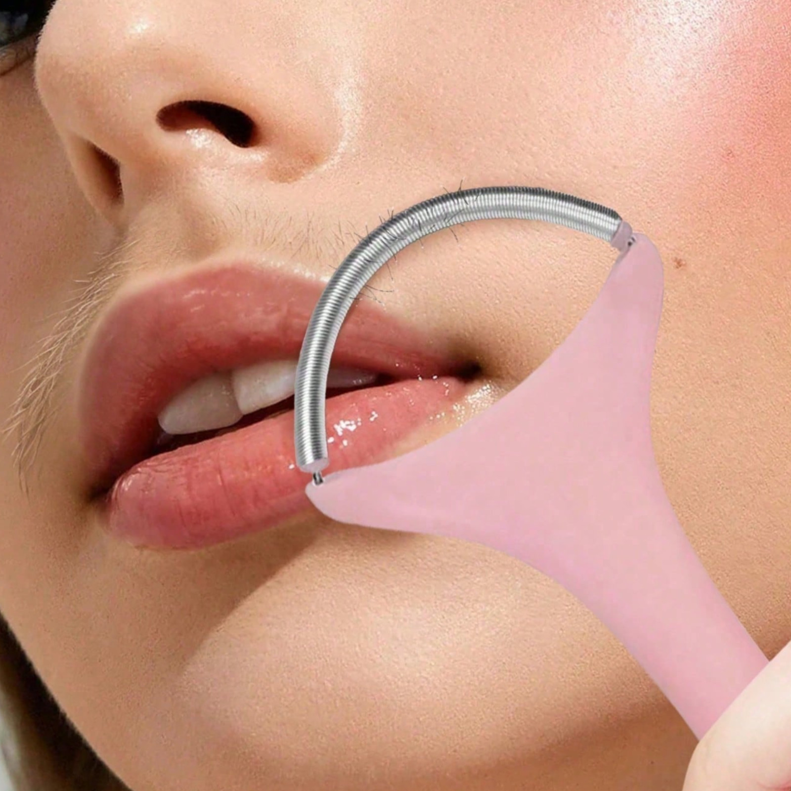 Facial Hair Remover Spring Epilator & Mini Hair Brush Comb Cleaner Rake Tool Set