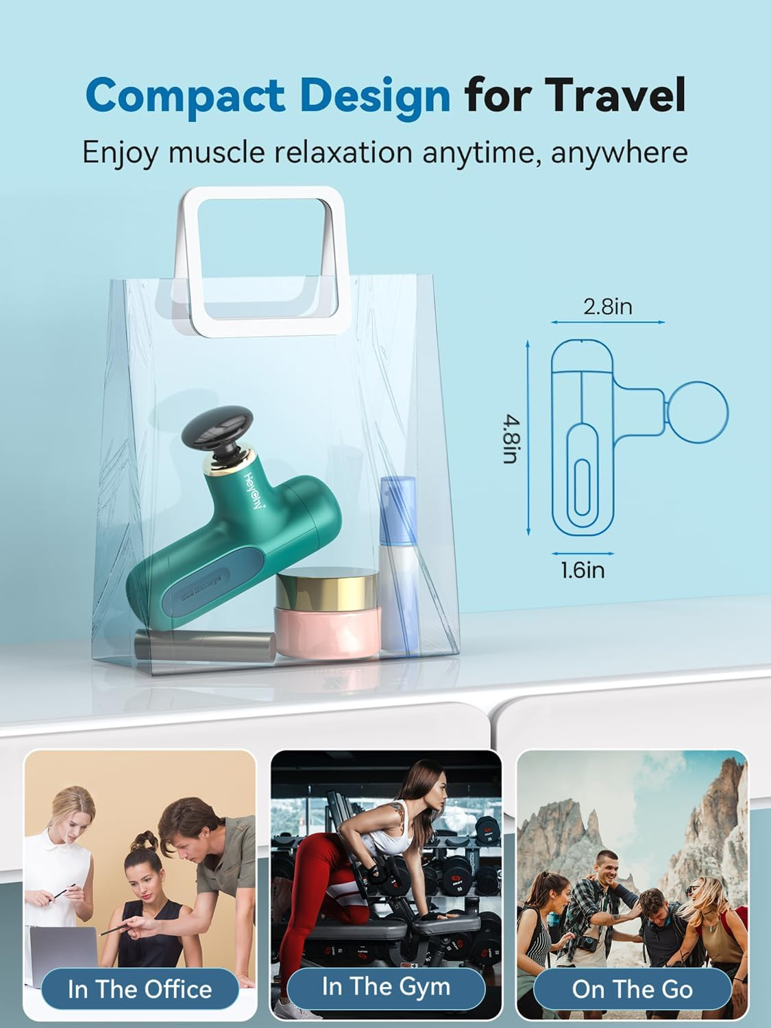 Super Mini Massage Gun, Percussion Deep Tissues Muscle Massager, Compact Sports