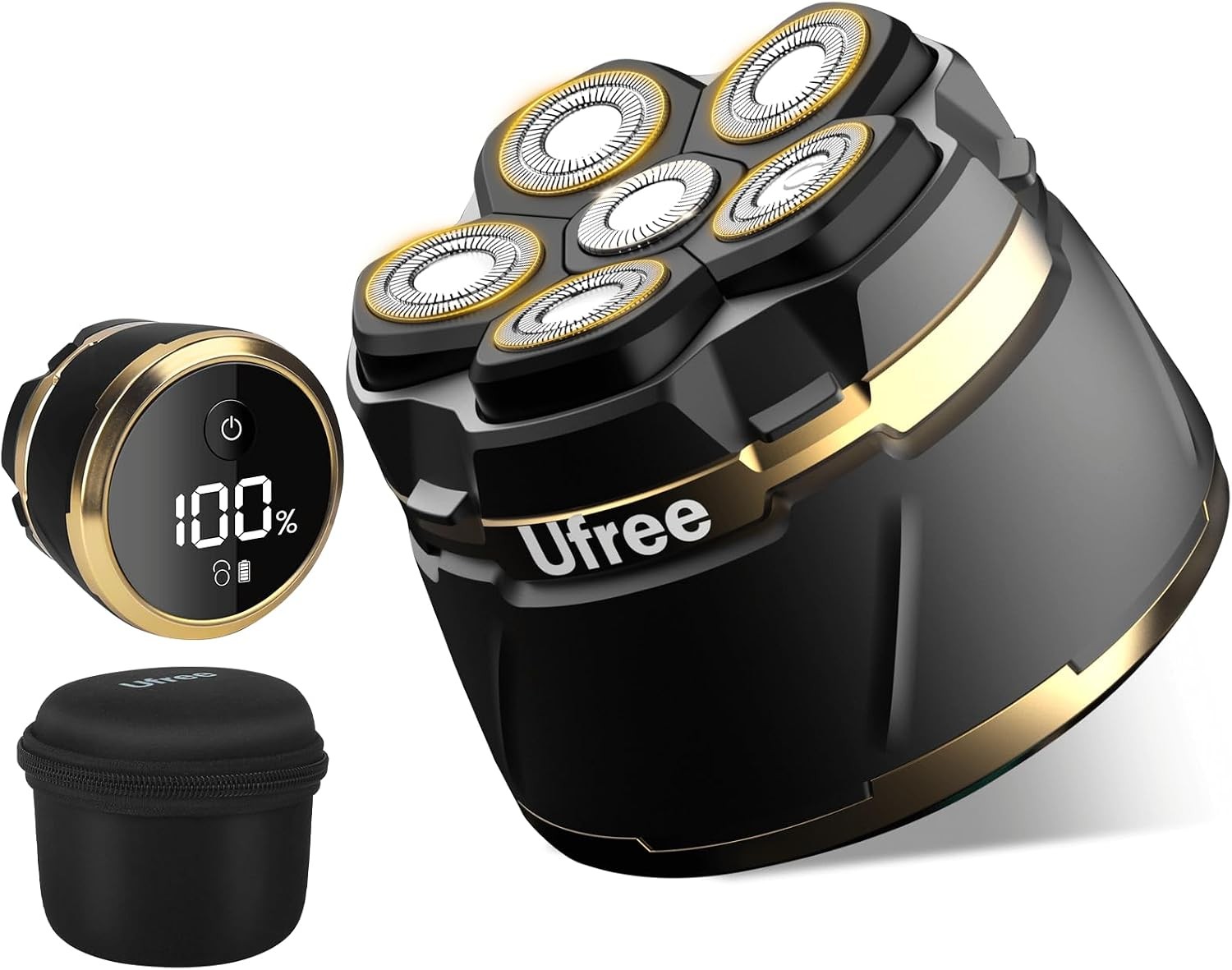 Ufree Head Shaver for Bald Men, 6D Rotary, Wet/Dry, USB-C Fast Charge