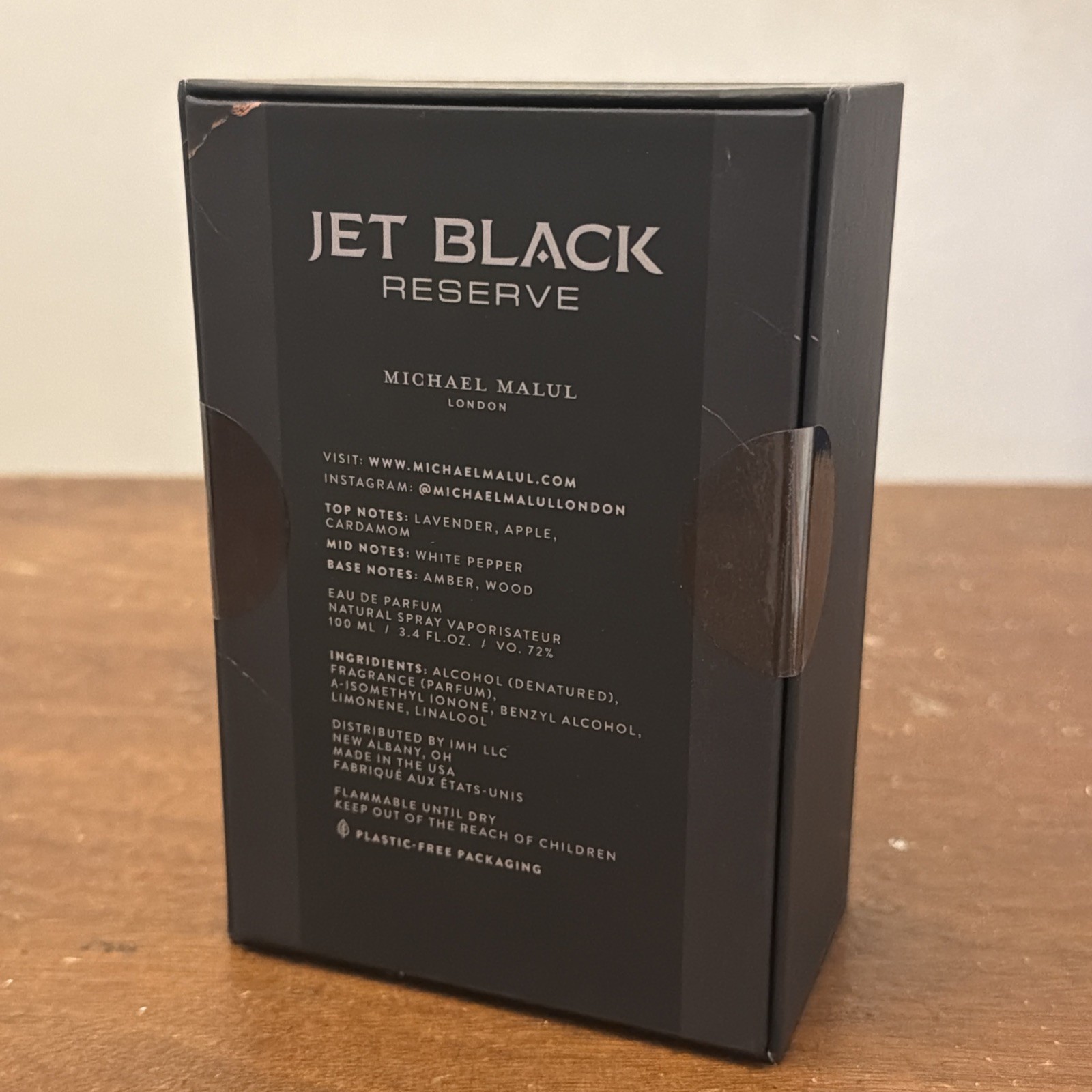 Jet Black Reserve Michael Malul Eau De Parfum EDP Spray 3.4OZ 100ML NEW SEALED