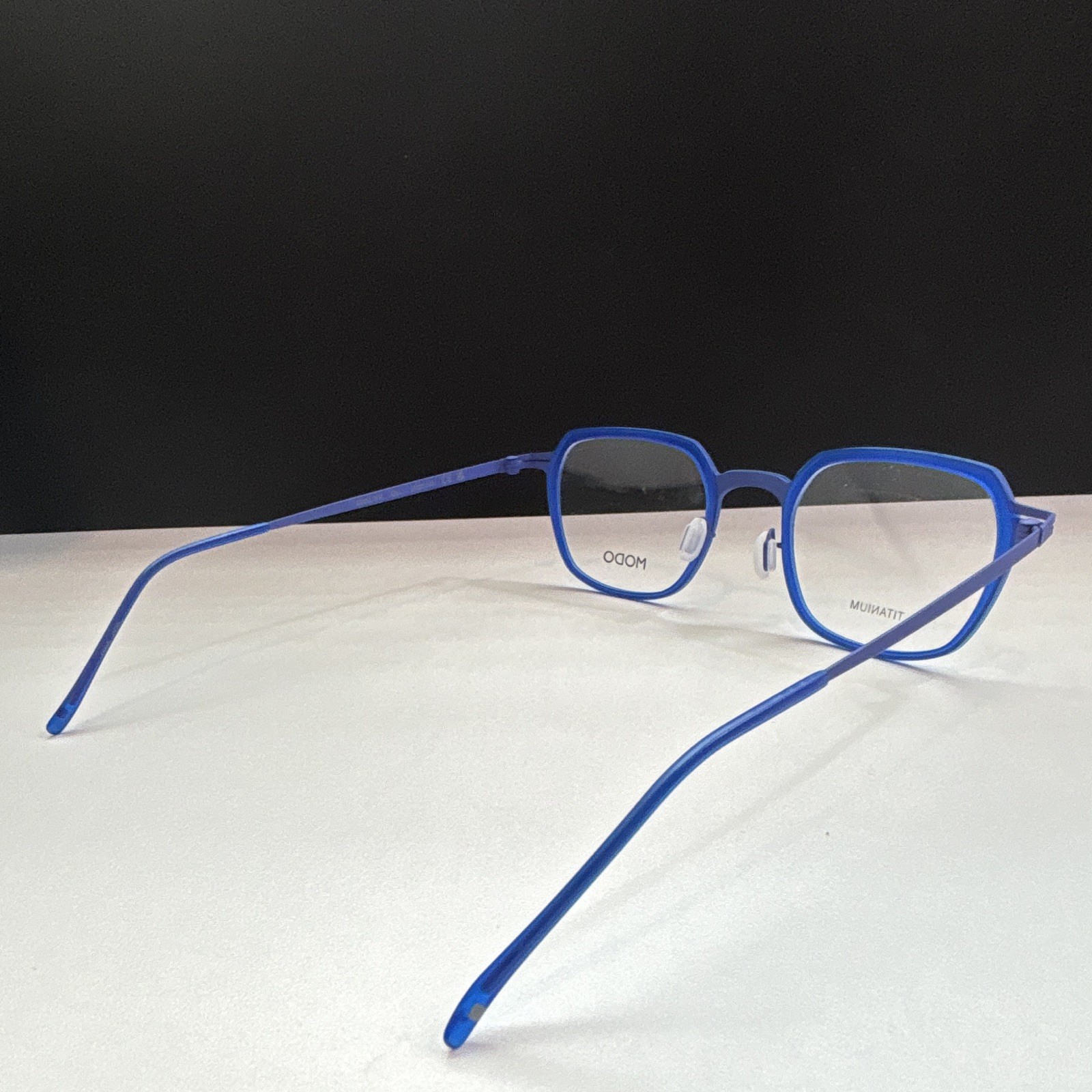 MODO 4116 Titanium Full Rim Eyeglasses Blue Square Unisex Adults 52-23-145