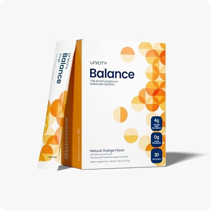 UNICITY Balance Cholesterol Support Drink Mix 30 Stick Pack (ORANGE)