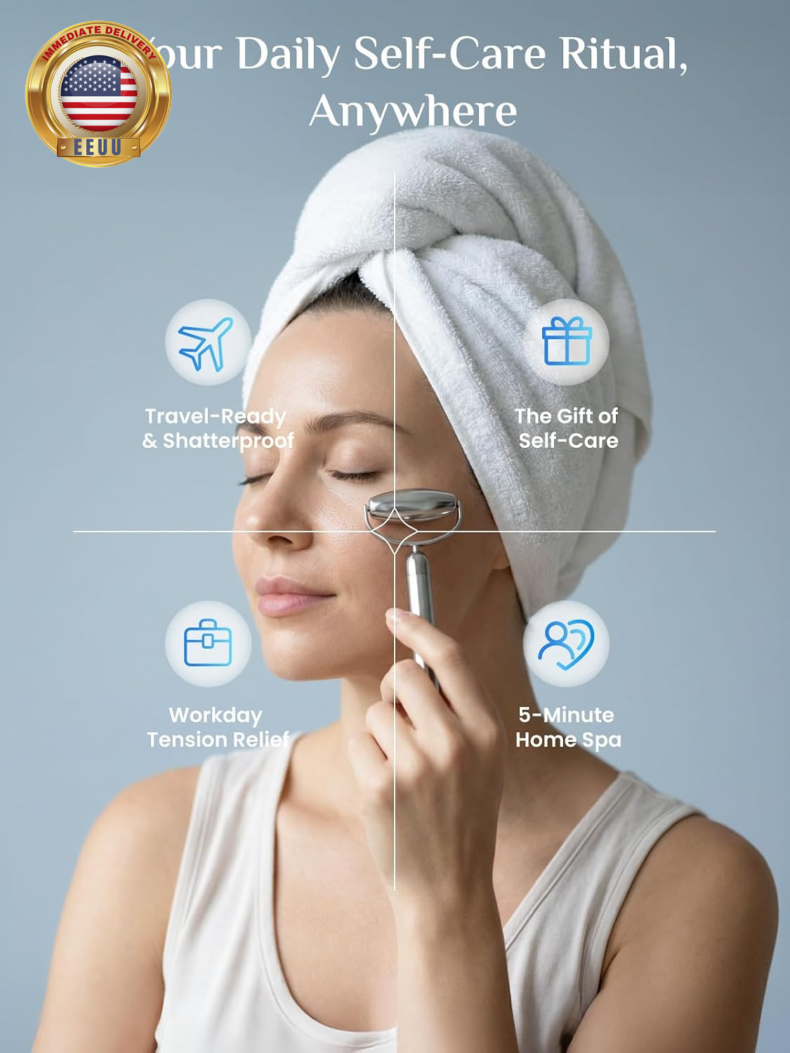 Gua Sha and Face Roller Set: Anti-Breakage Stainless Steel Roller for Long-Lasti