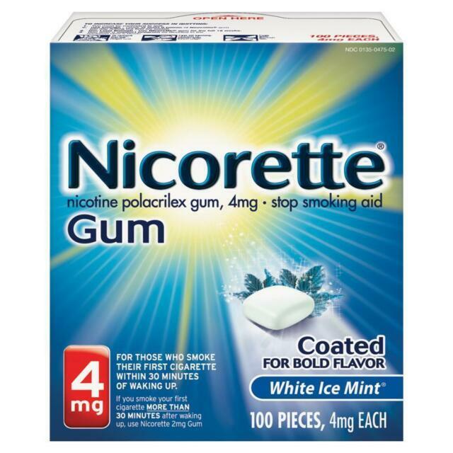 Nicorette 4 mg White Ice Mint Nicotine Gum – 100 Count