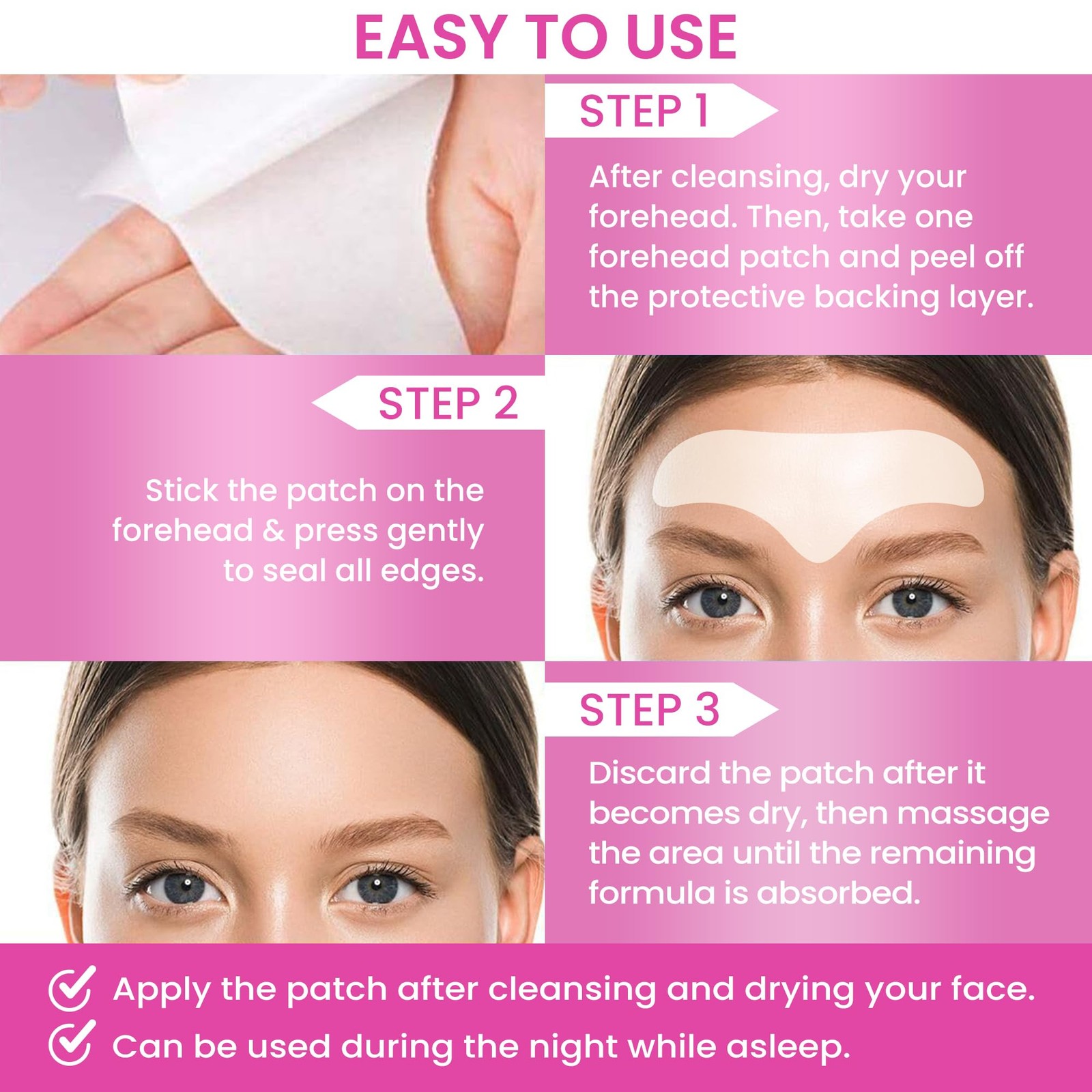 VIORY Forehead Wrinkle Patches Smoothing 1 Count (Pack of 12), Default