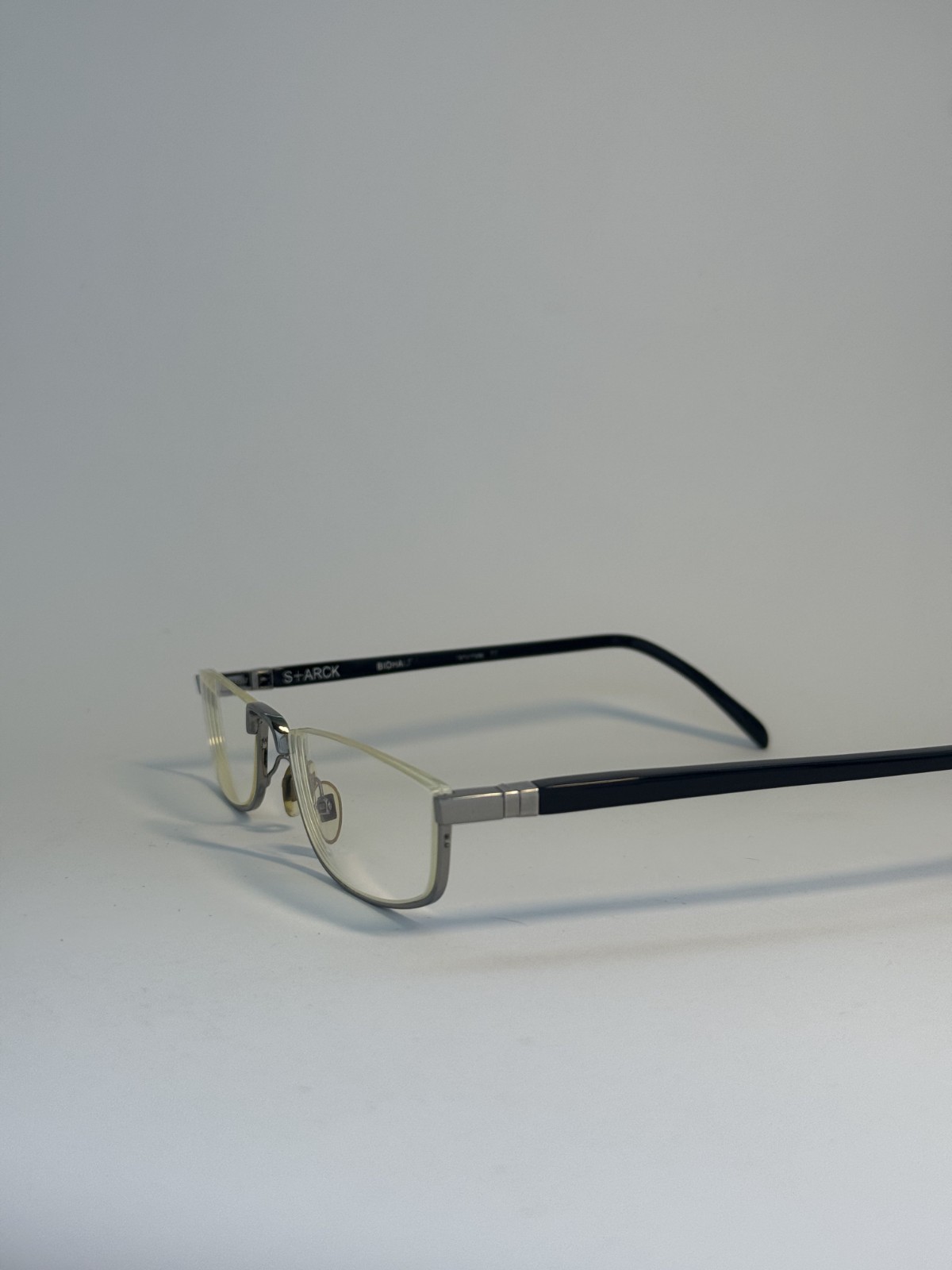 Alain Mikli P9904.09 Starck Biohalf 1 Silver Black Rectangular Eyeglasses Frames