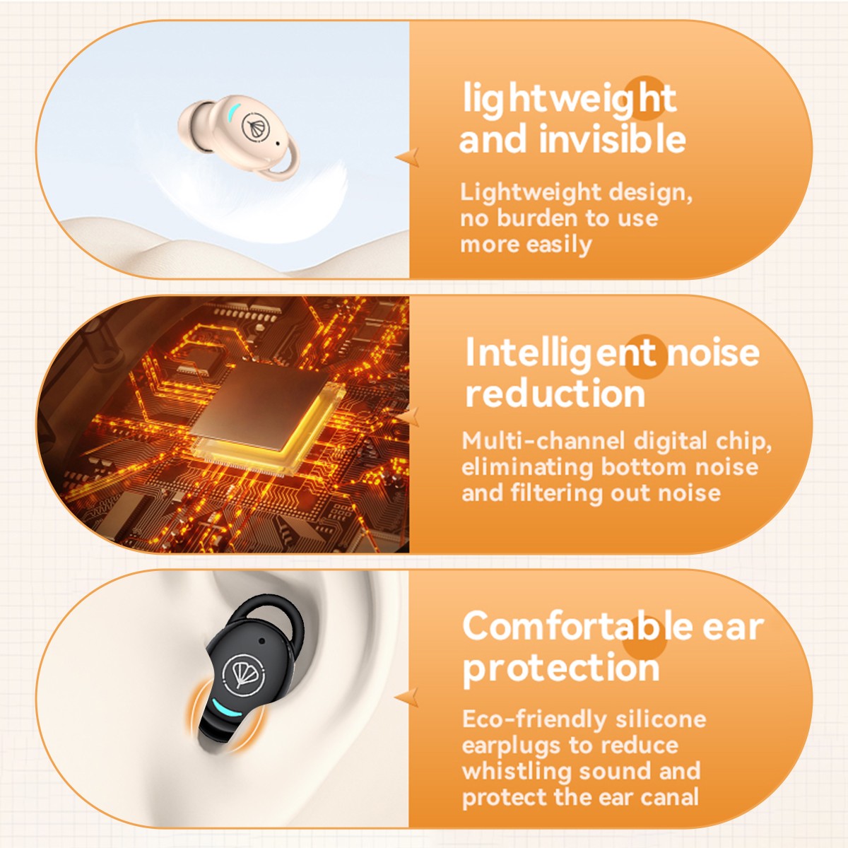 Pair Rechargeable Digital Invisible Hearing Aids Mini ITE Sound Voice Amplifier