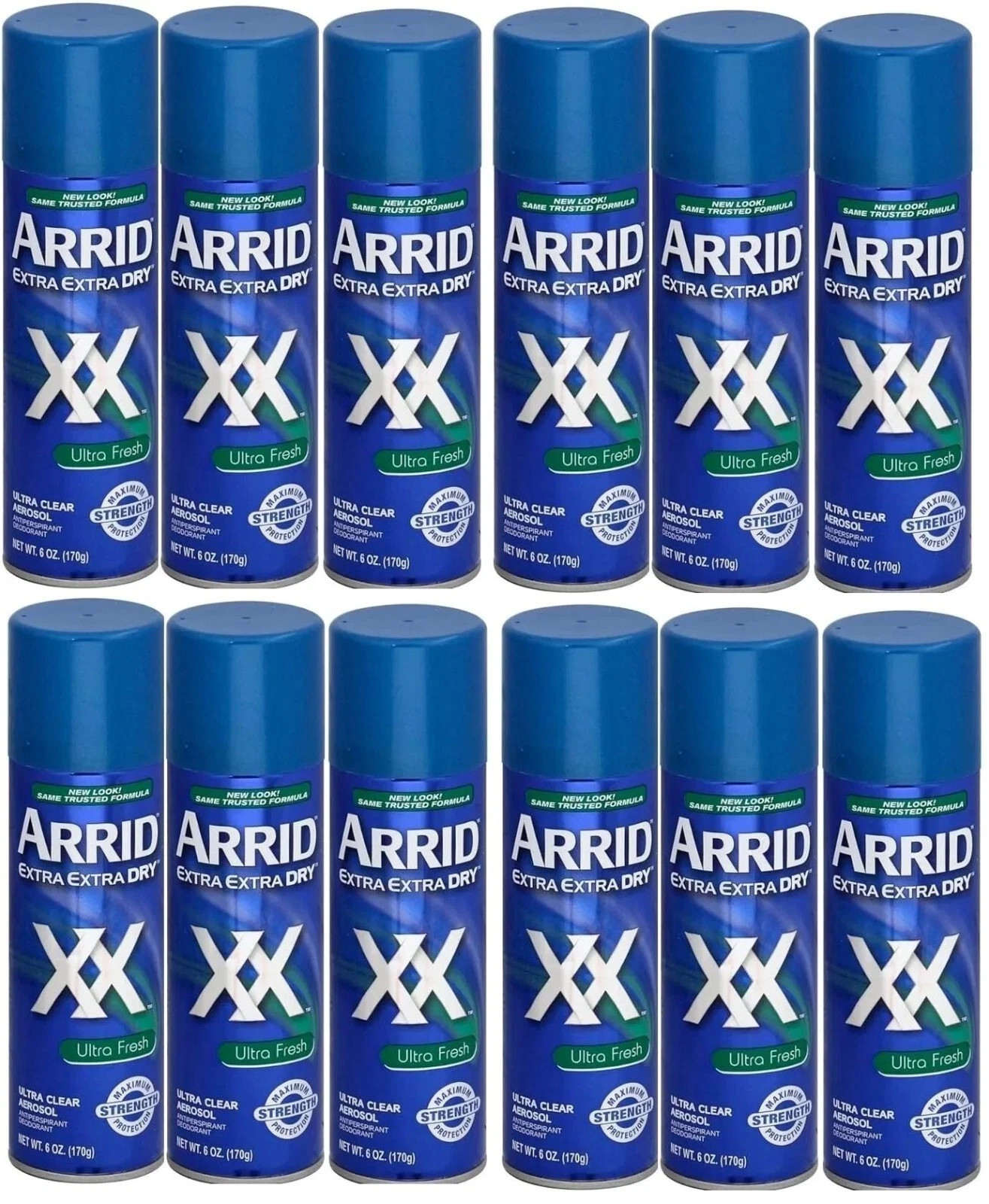 12 Packs Arrid Extra Dry Ultra Fresh Aeresol Antiperspirant Deodorant Spry 6 oz