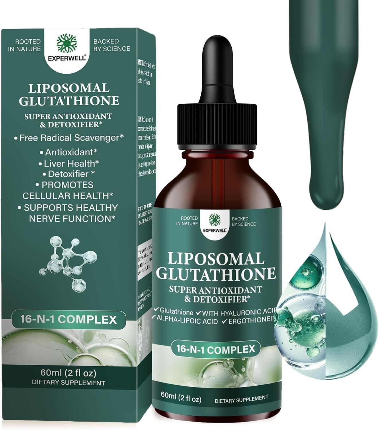 Liposomal Glutathione Liquid Drops 2000mg – Antioxidant Support Liquid Supplemen