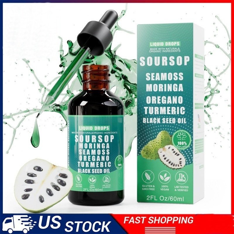 Soursop Pure Liquid Drops.10-in-1 Herbal Blend for Immune & Wellness Support