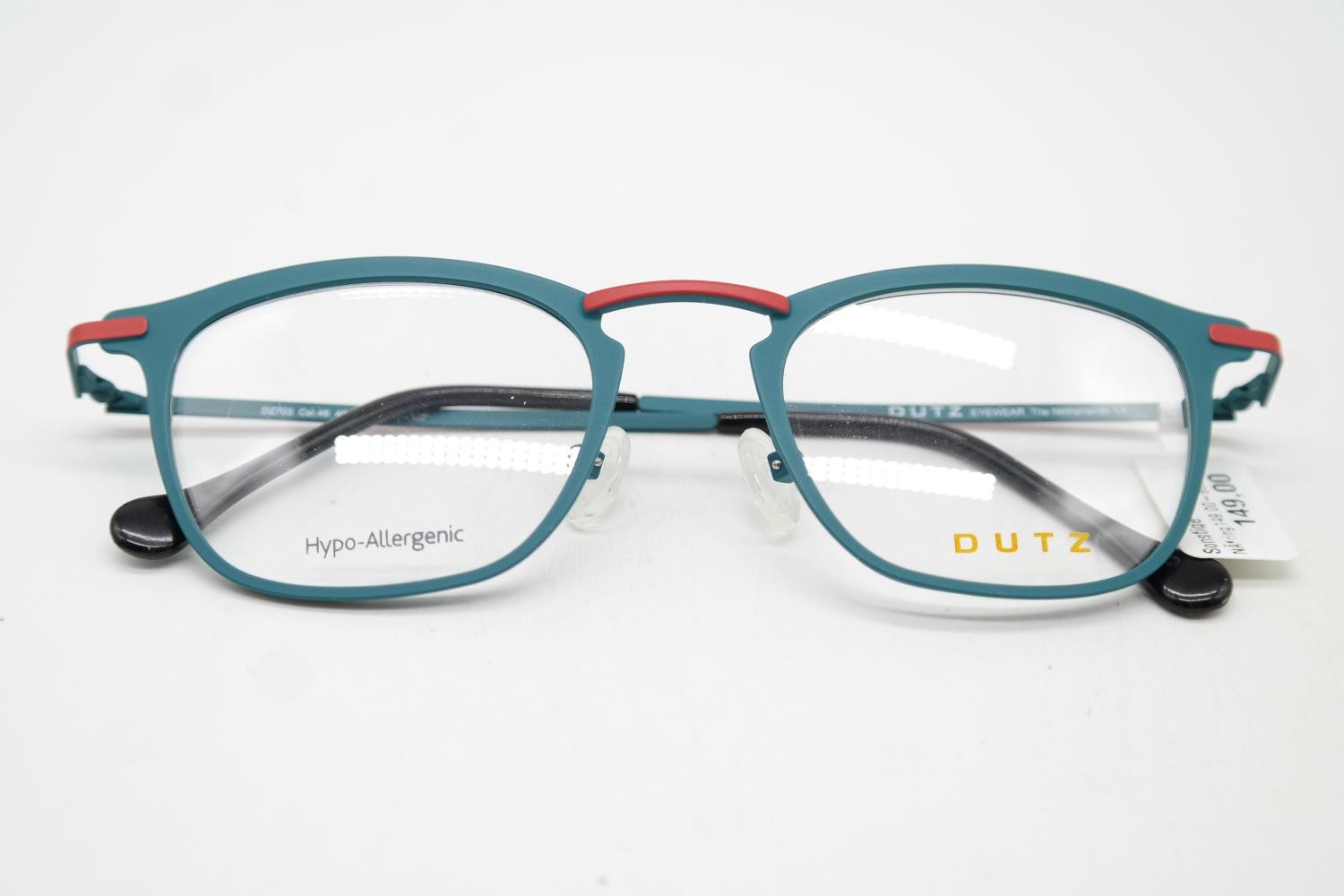 DUTZ The Netherlands DZ703 Oval Eyeglasses Blue Red Metal Frame New