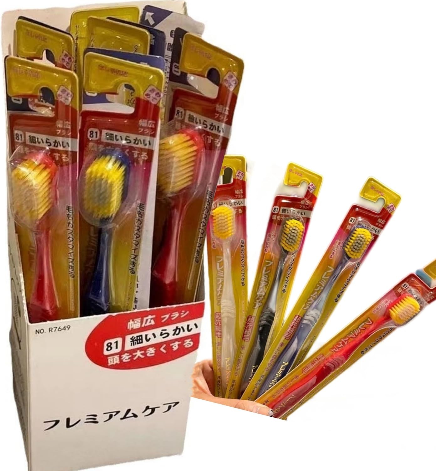 Japanese Wide Head Double Bristled Soft Gingival Manual Toothbrush for Adults,