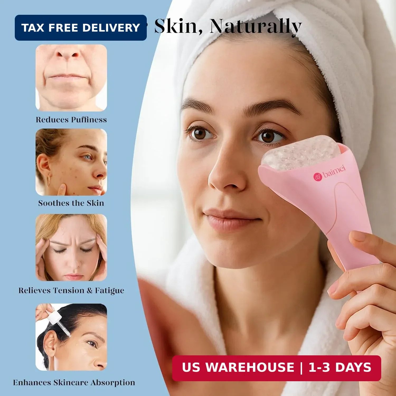 Ice Roller for Face and Gua Sha Facial Tool Set Ice Face Roller Skin Care Tools