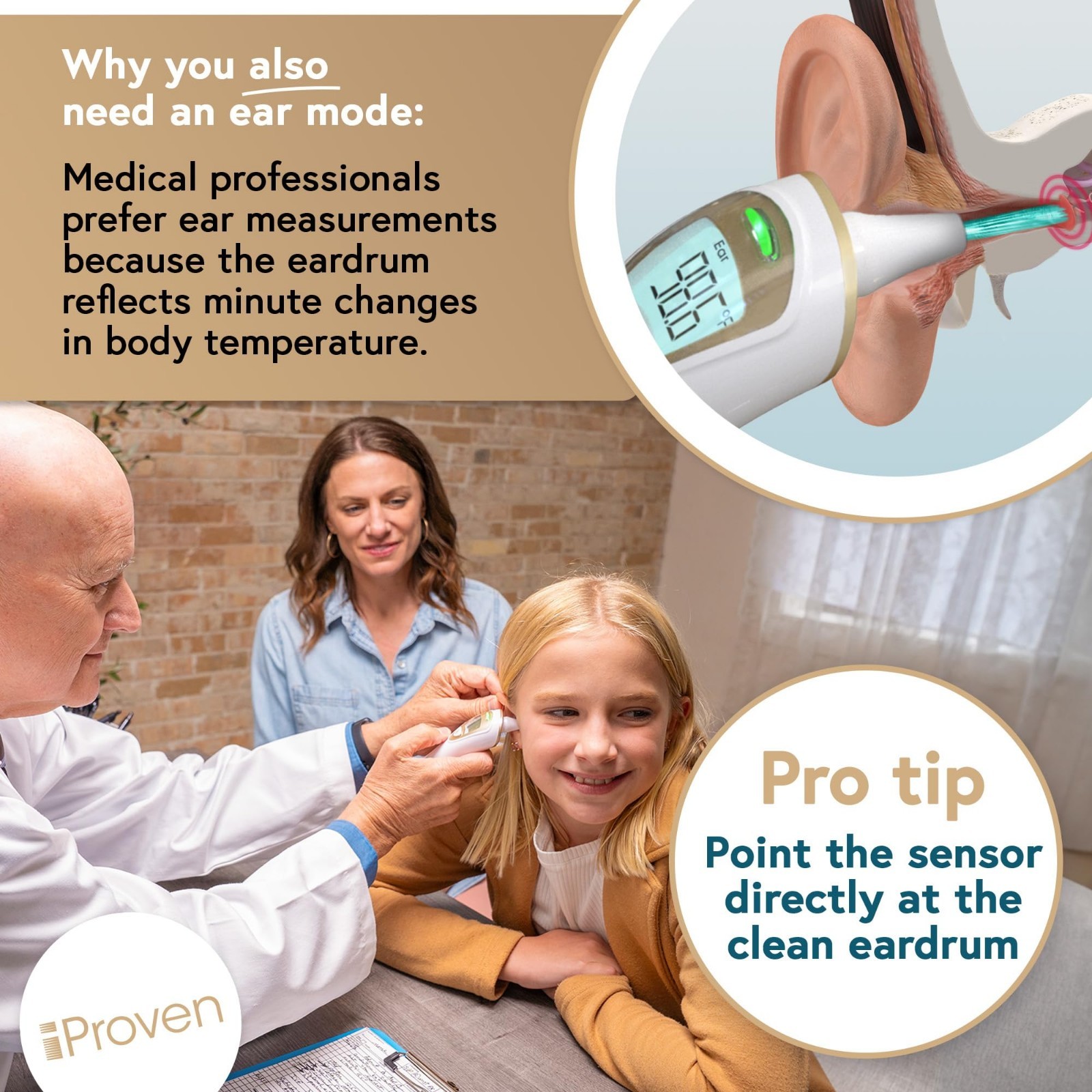 Non-Touch Forehead Ear Thermometer, Accurate Digital Temp for Adults & Kids