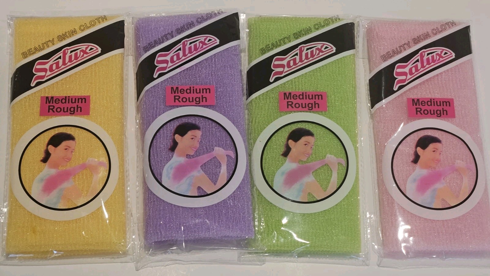 4 Pack Salux Nylon Beauty Skin Wash Cloth