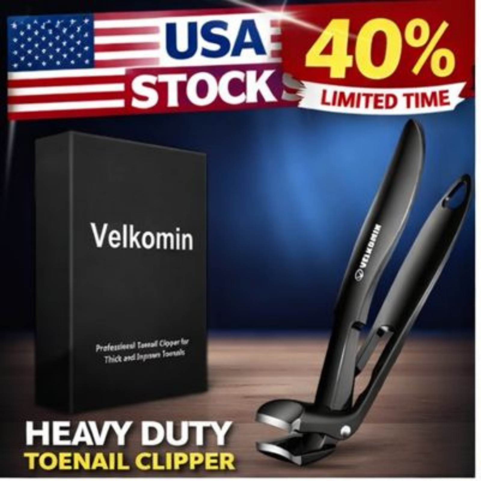 Long Handle Toe Nail Clippers for Seniors Angled Head Wide Jaw Ultra-Sharp *USA*