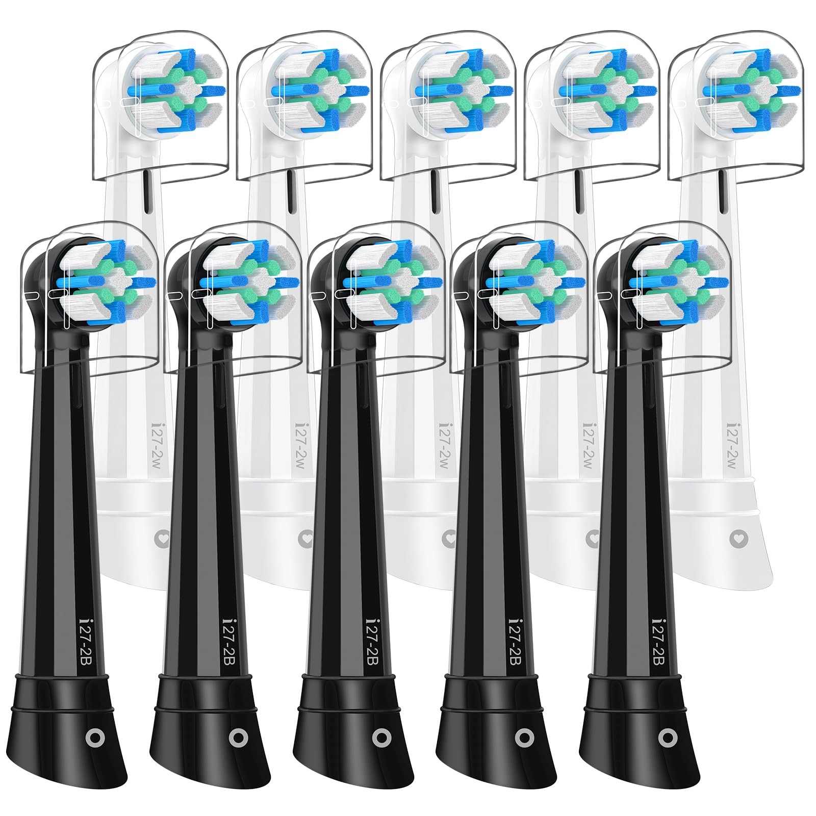 10 Pcs Replacement Toothbrush Heads 10 Count (Pack of 1), Multi-colored