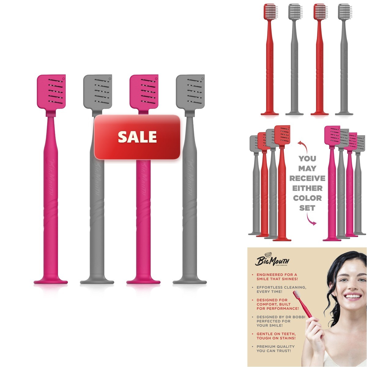 Big Mouth Manual Tooth Brush – Wide Head Soft Toothbrushes Adults – Premium