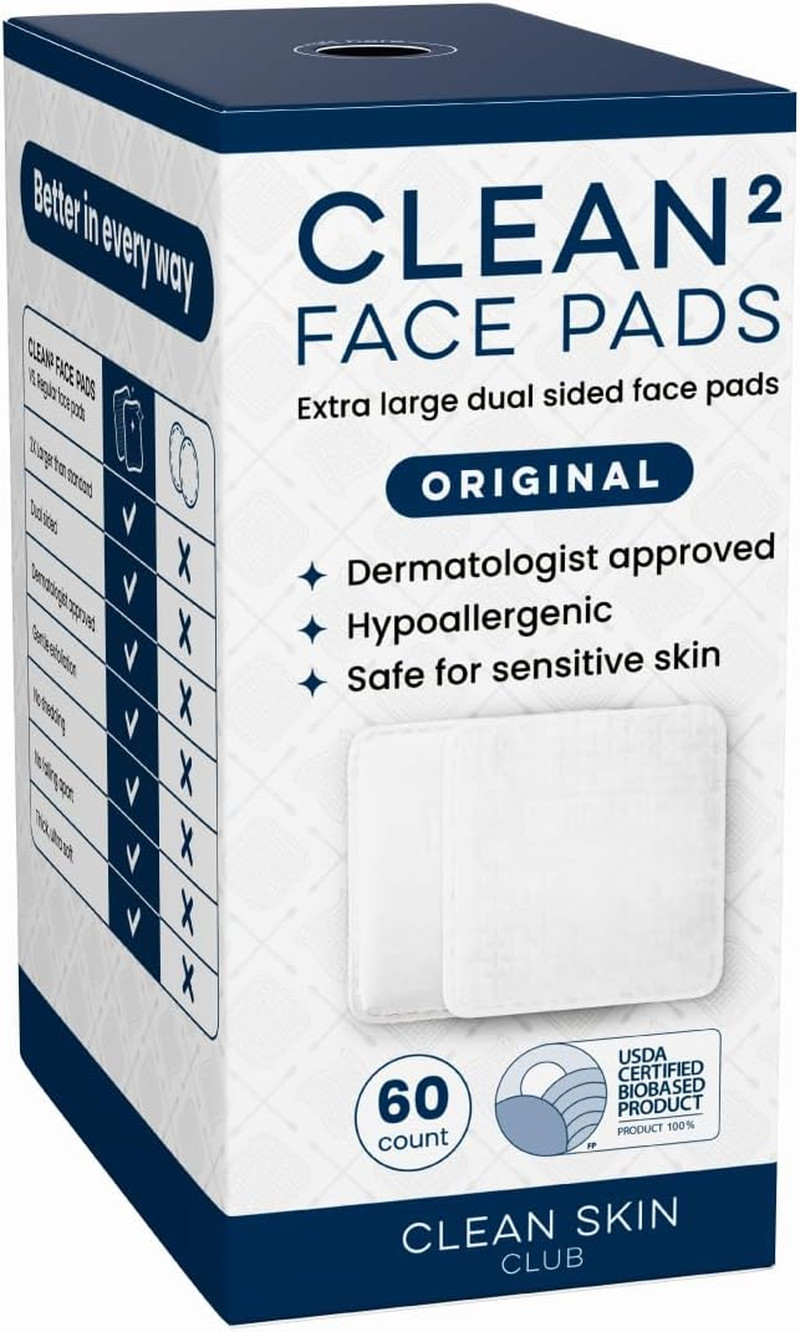Clean² Pads 2.0 [NEW & Improved Edges] Guaranteed Not to Shed & Tear Face Pads,