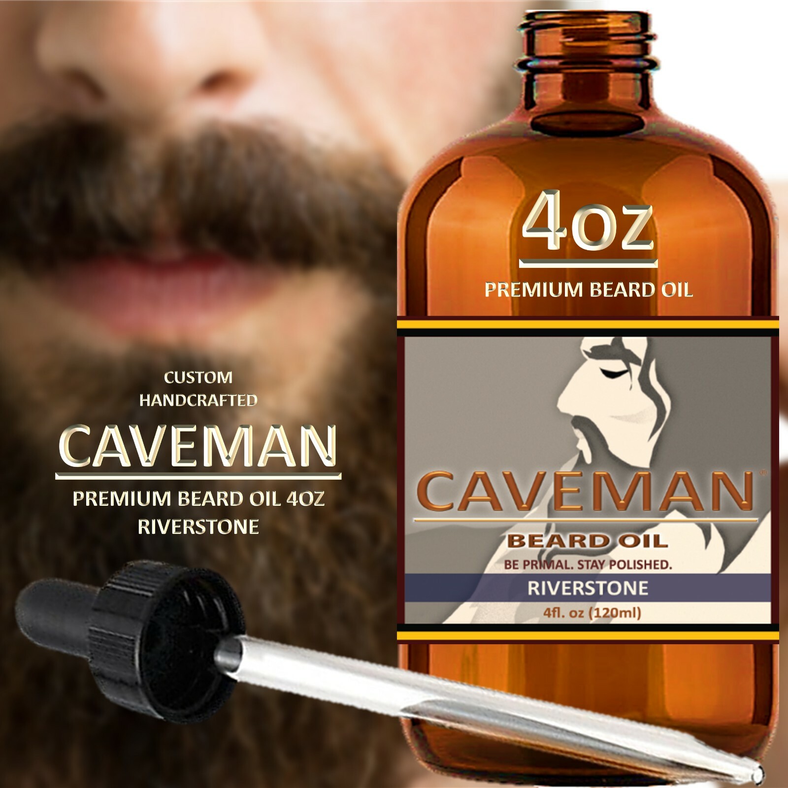 4oz Caveman™ Beard Taming Men Mustache Barber Grooming Style Growth Oil 14 Scent