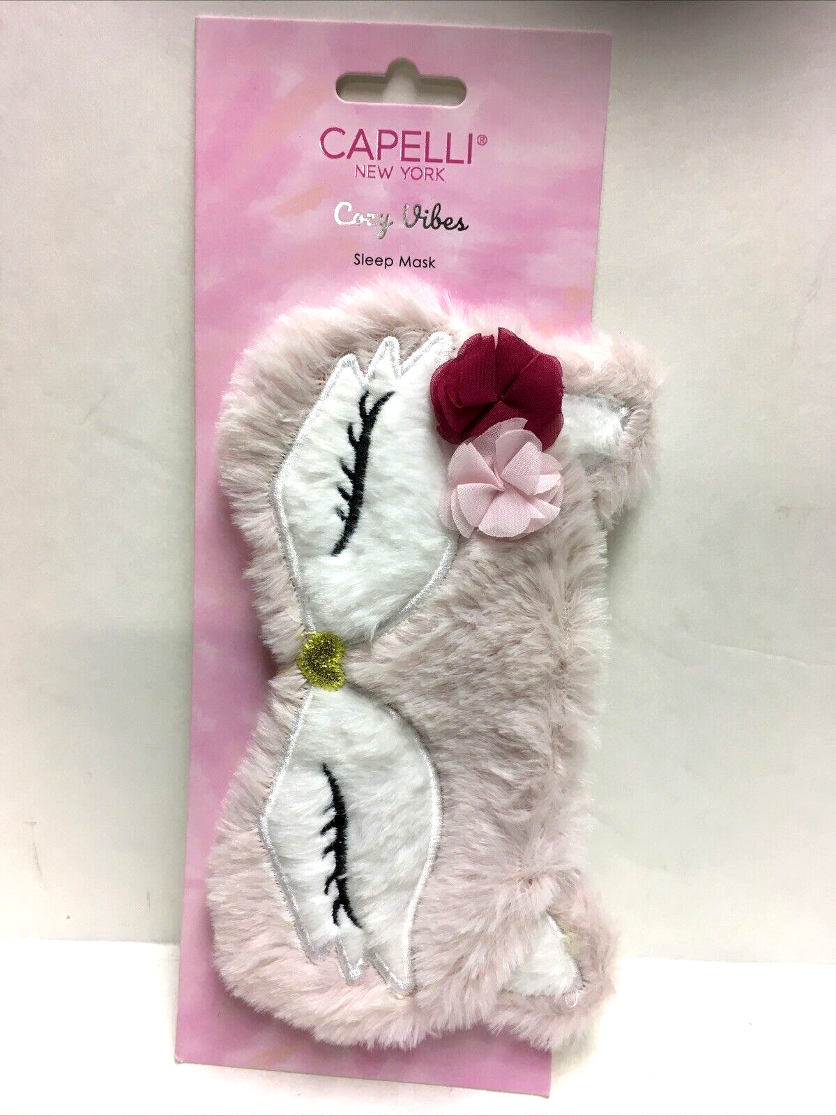 CAPELLI NY SOFT SLEEPING OR TRAVELING MASK ADORABLE, NWT 7″ X 3.5″ COSY VIBES